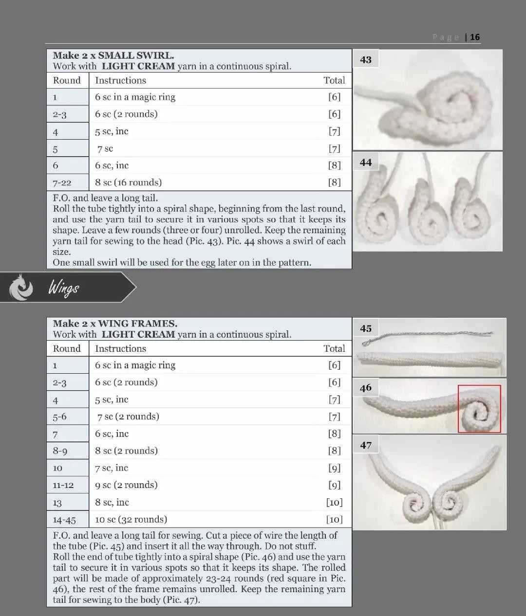Crochet Air Dragon Aria Pattern Chart