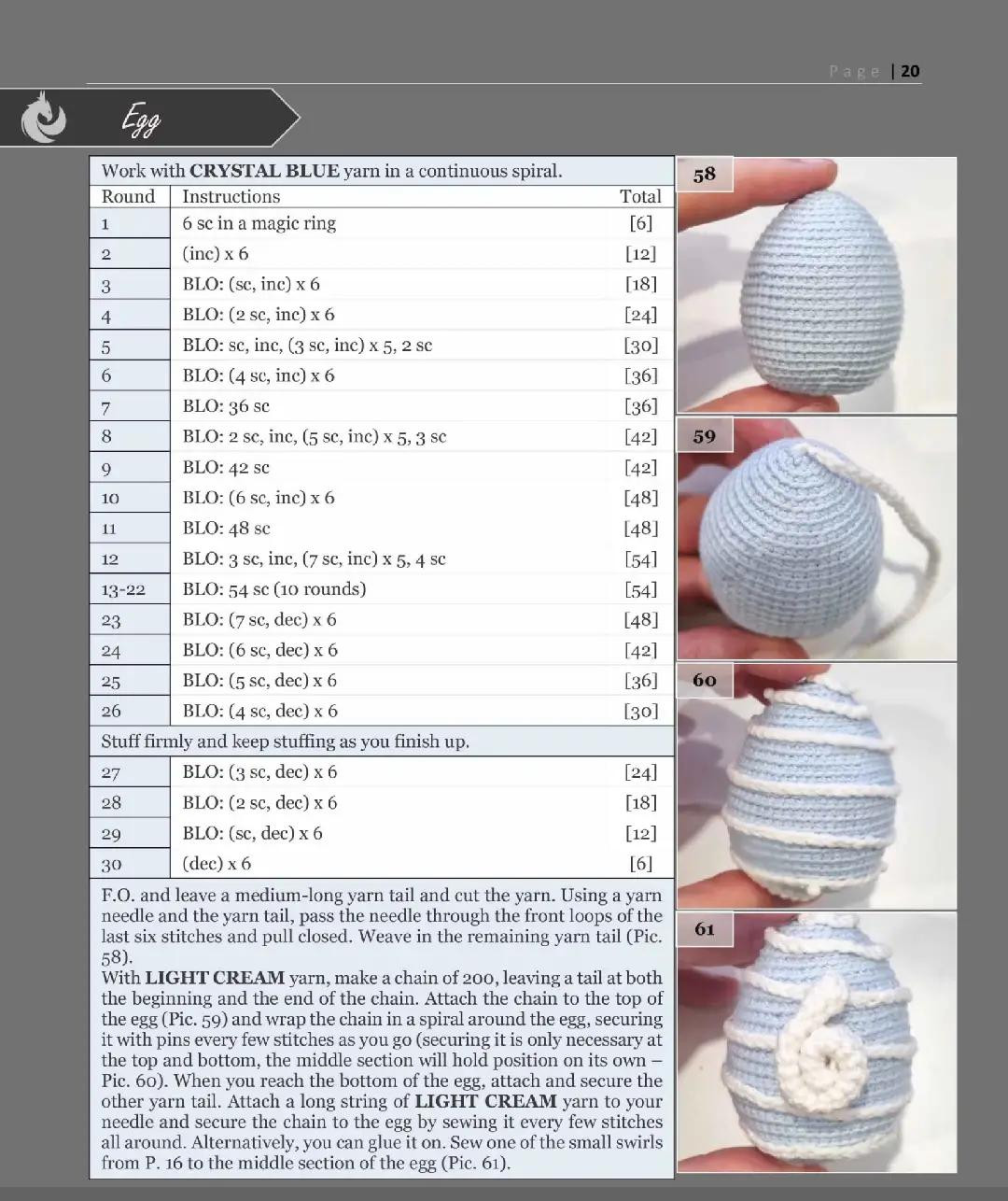 Crochet Air Dragon Aria Pattern Chart