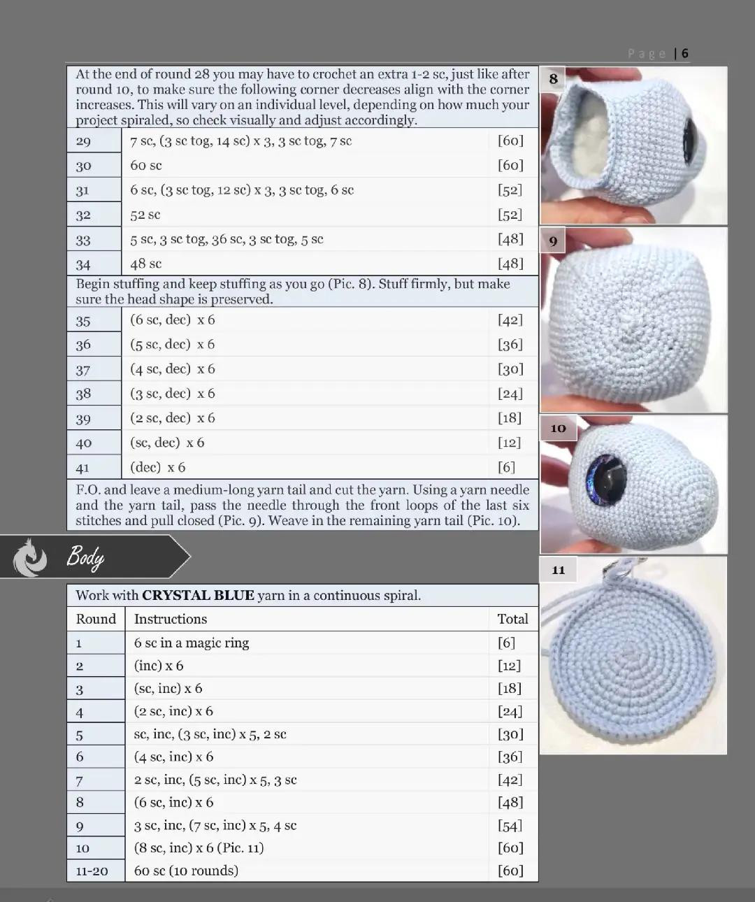 Crochet Air Dragon Aria Pattern Chart