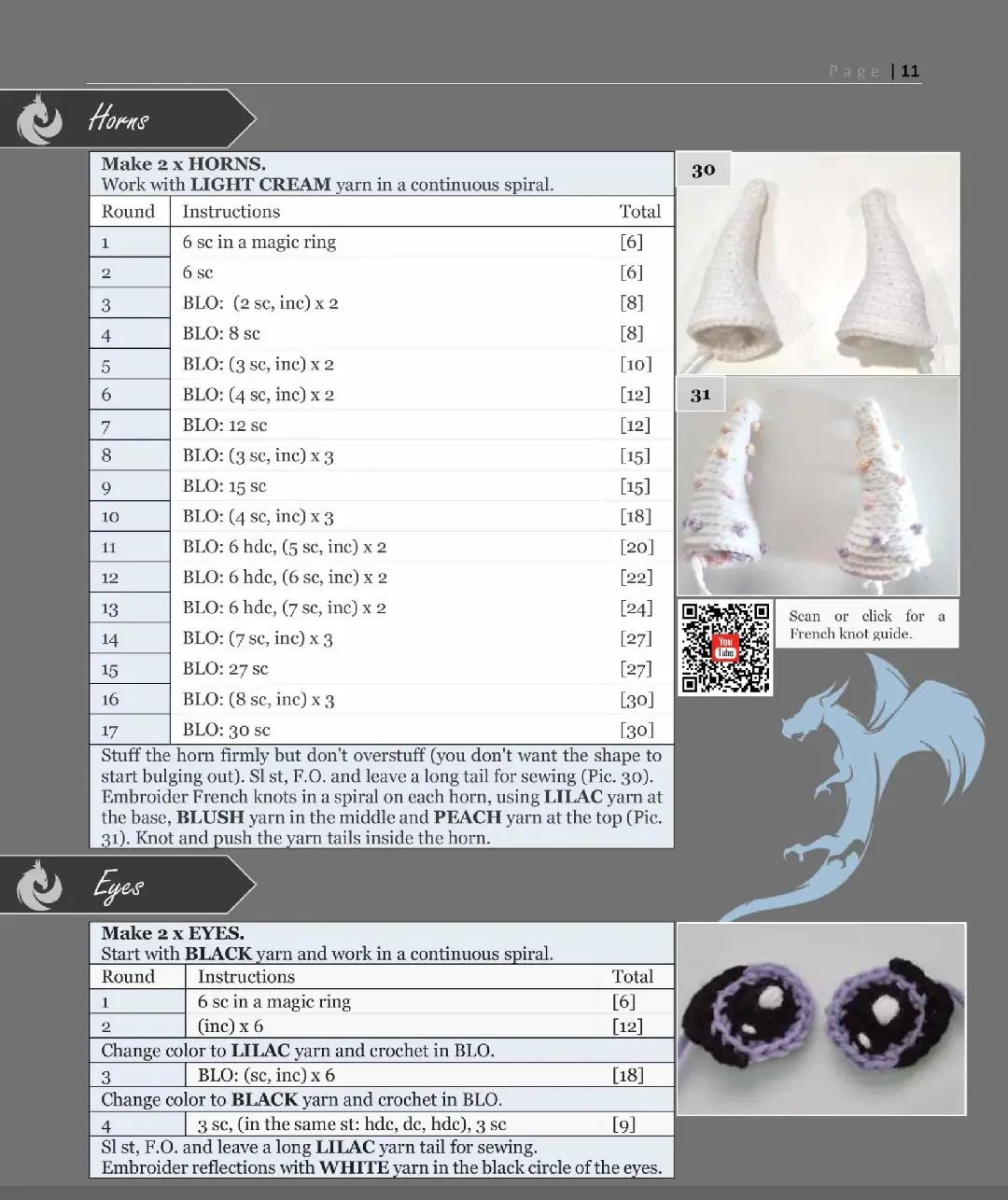 Crochet Air Dragon Aria Pattern Chart