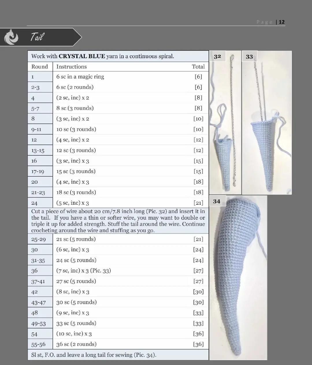 Crochet Air Dragon Aria Pattern Chart