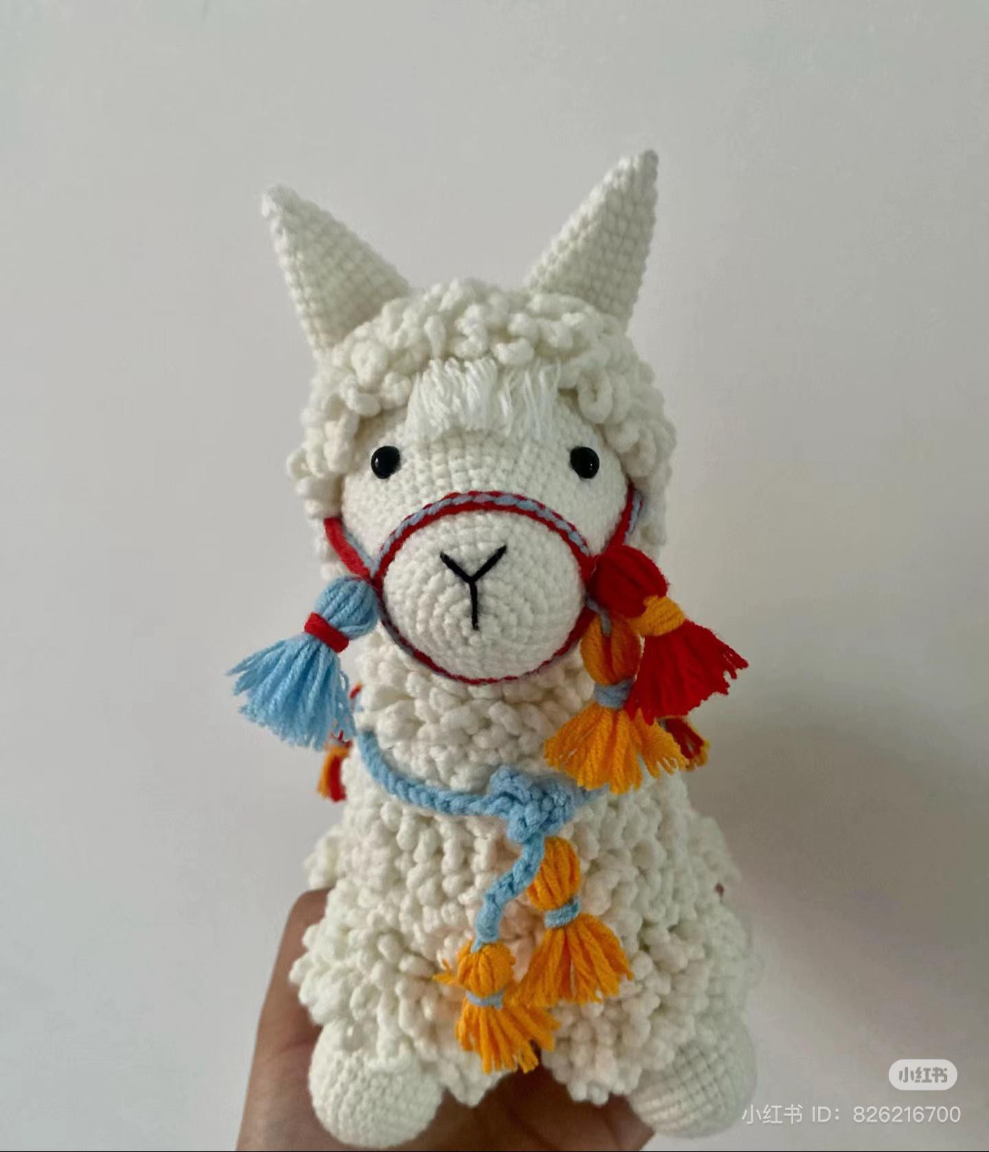 Crochet Alpaca Pattern: Cute White Amigurumi Llama with Colorful Tassels and Blanket Chart