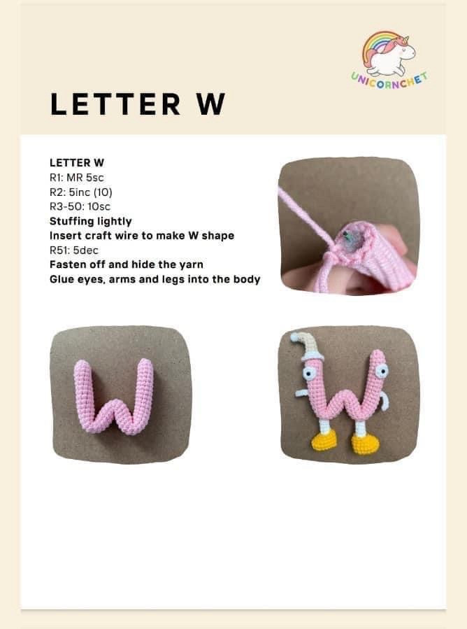 Crochet Alphabet Dolls: Letter V, W, X Keychains