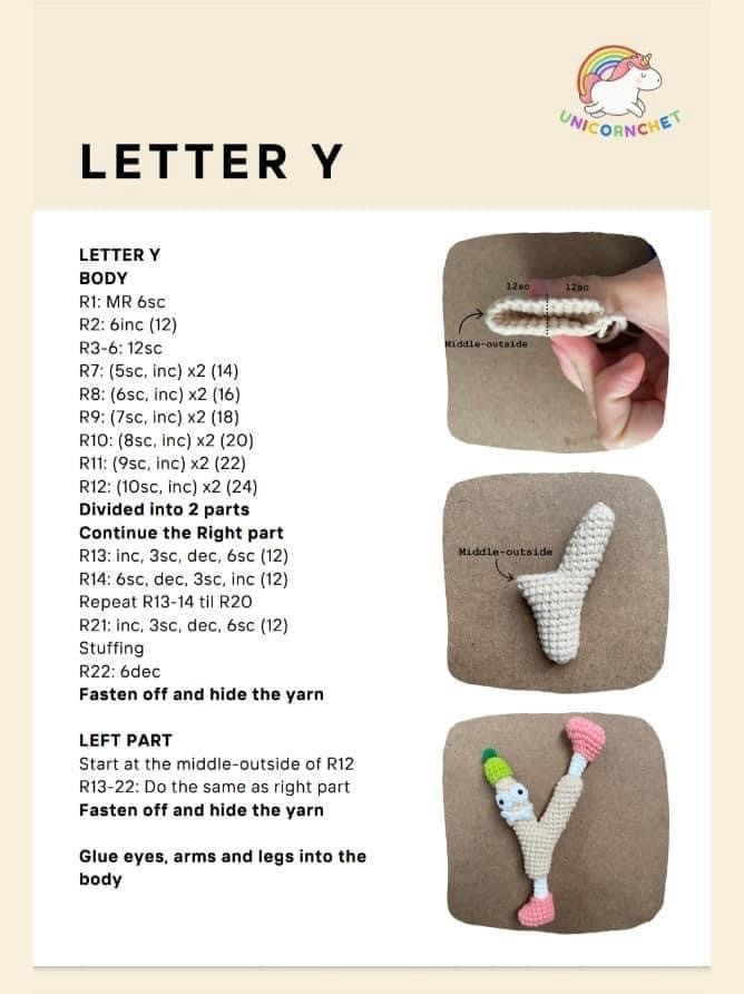 Crochet Alphabet Dolls: Letter V, W, X Keychains