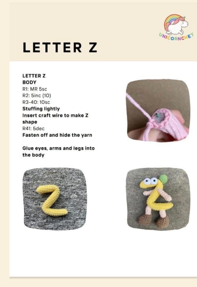 Crochet Alphabet Dolls: Letter V, W, X Keychains