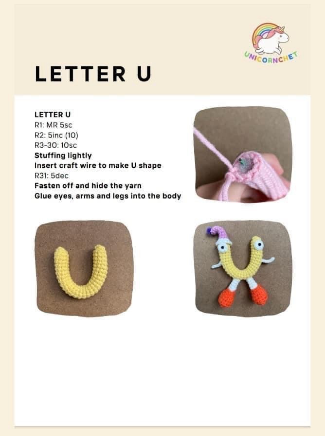 Crochet Alphabet Dolls Pattern: Letter Q and R Amigurumi Keychains