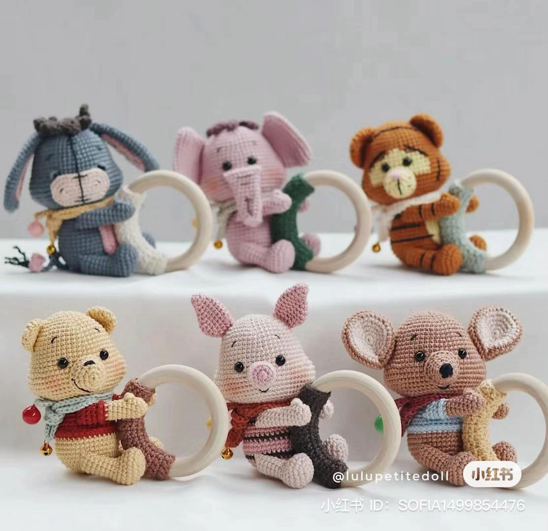 Crochet Amigurumi Baby Rattle Pattern: Lumpy the Elephant