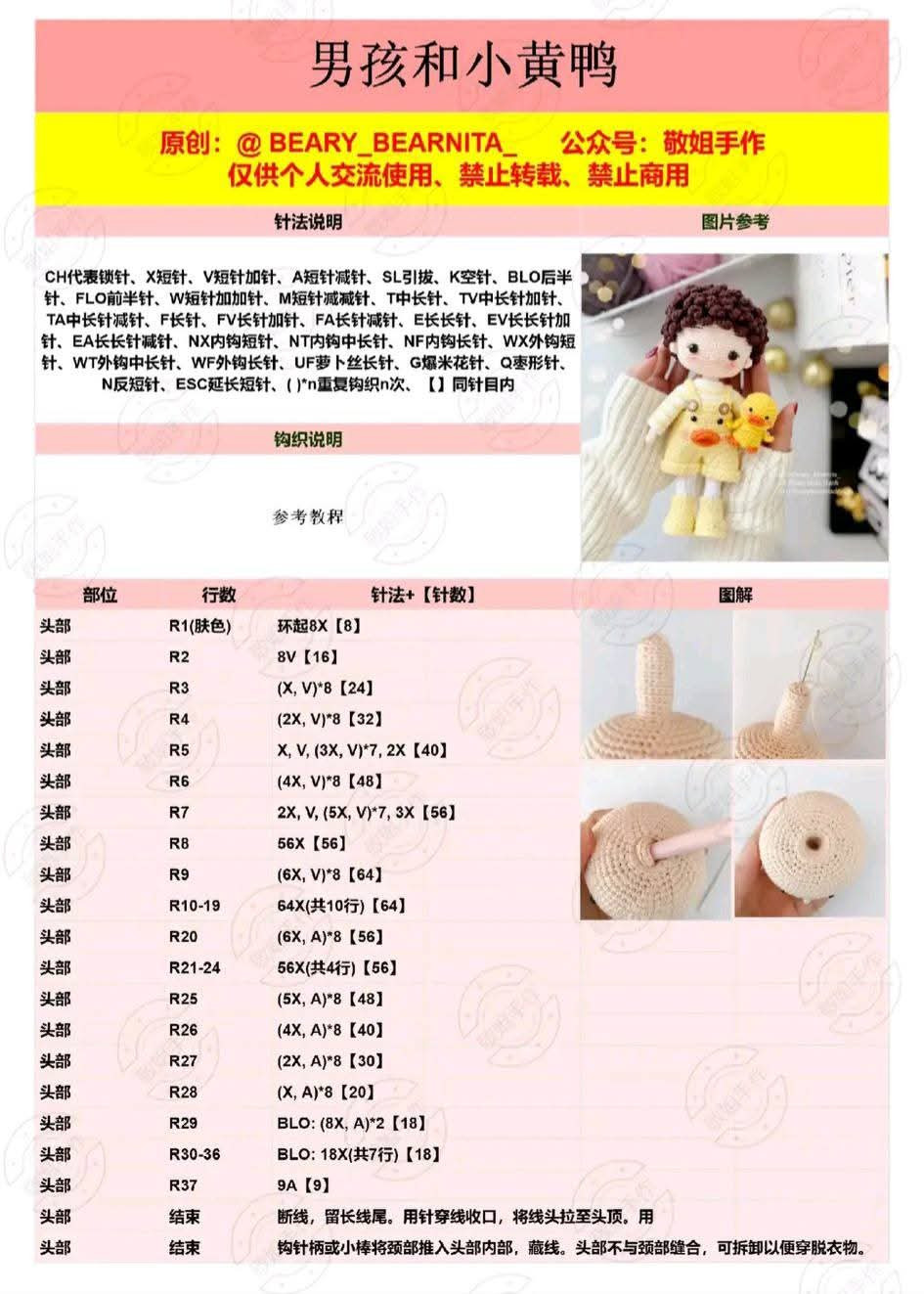 Crochet Amigurumi Boy and Duck PDF Pattern