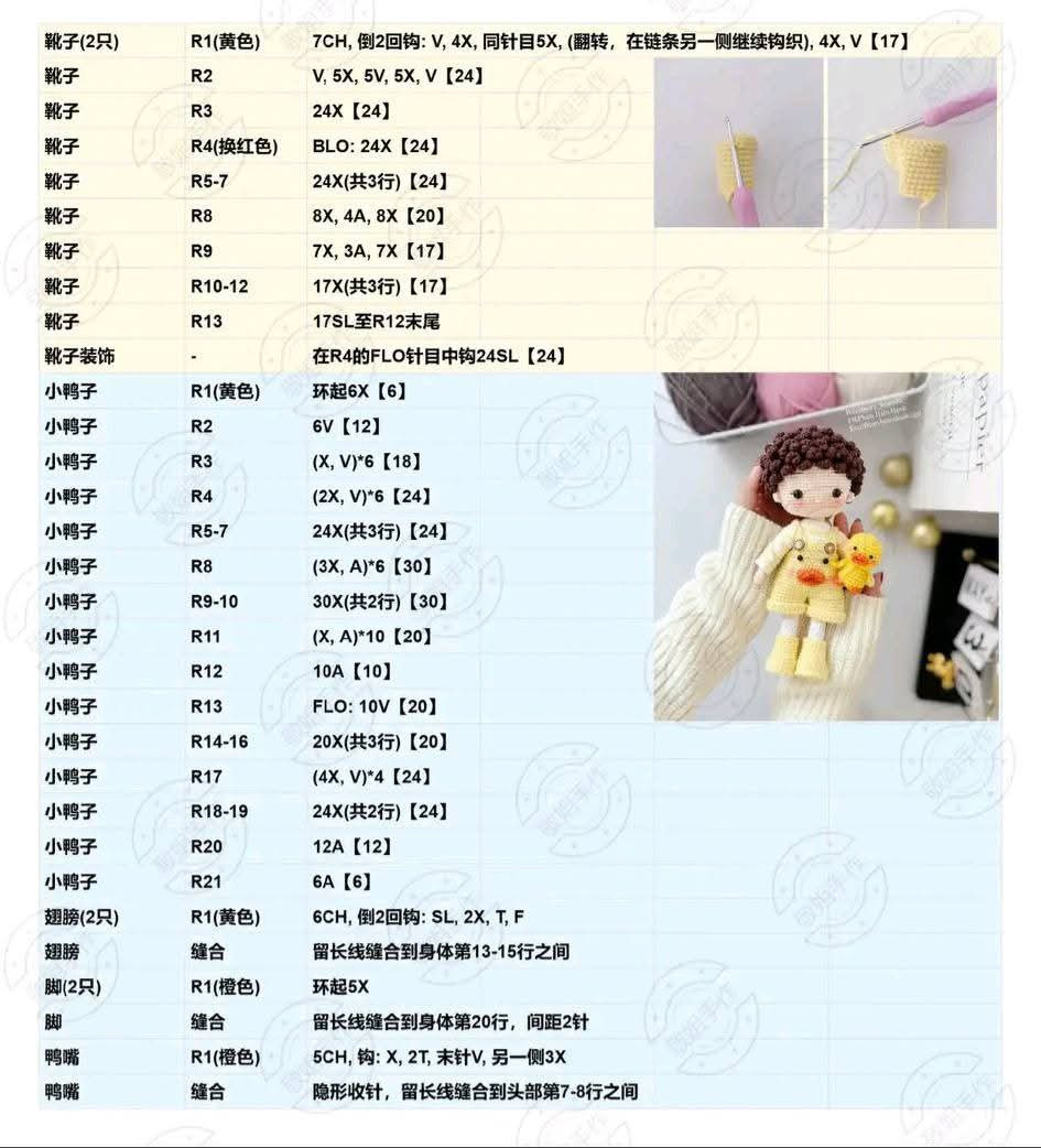 Crochet Amigurumi Boy and Duck PDF Pattern