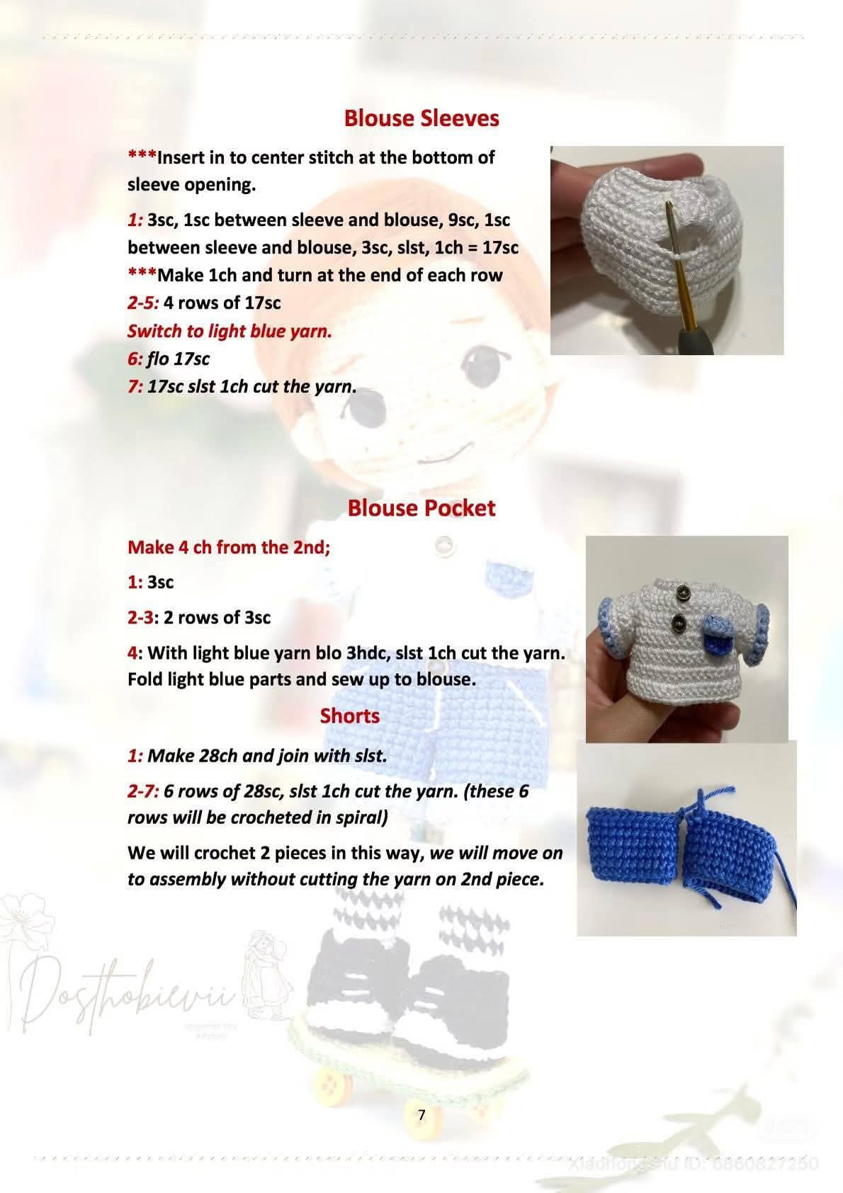 Crochet Amigurumi Boy Doll Pattern with Skateboard