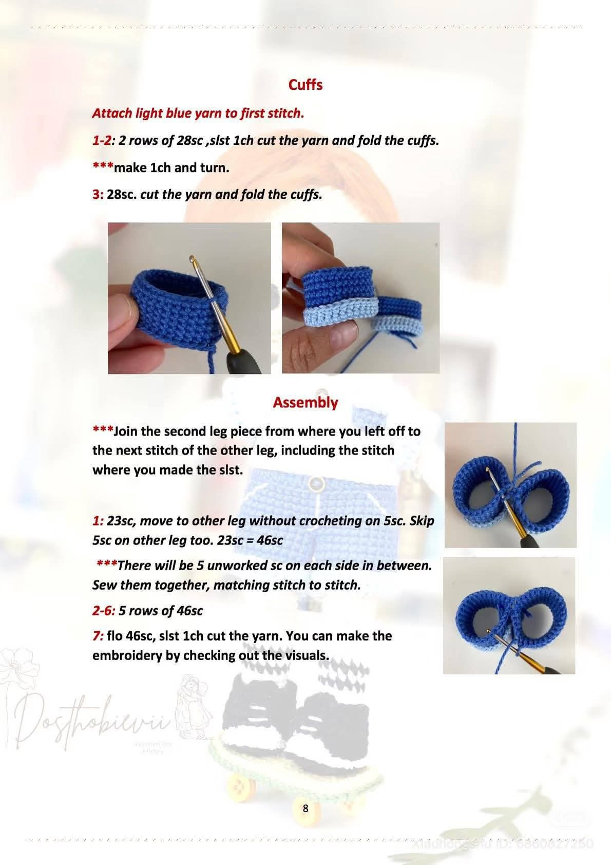 Crochet Amigurumi Boy Doll Pattern with Skateboard