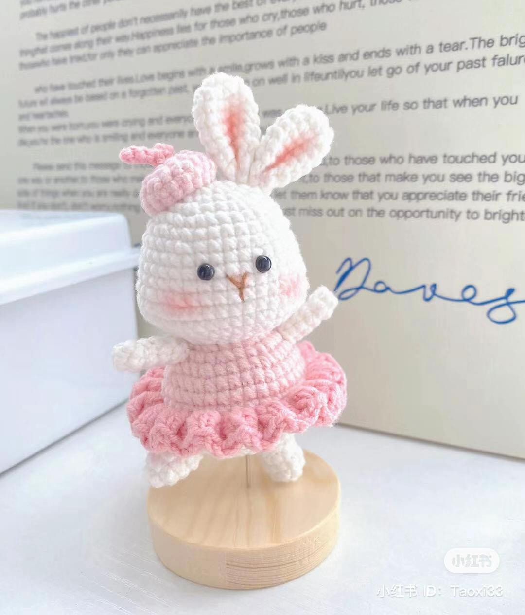 Crochet Amigurumi Bunny Rabbit Doll with Pink Tutu Dress Pattern Chart