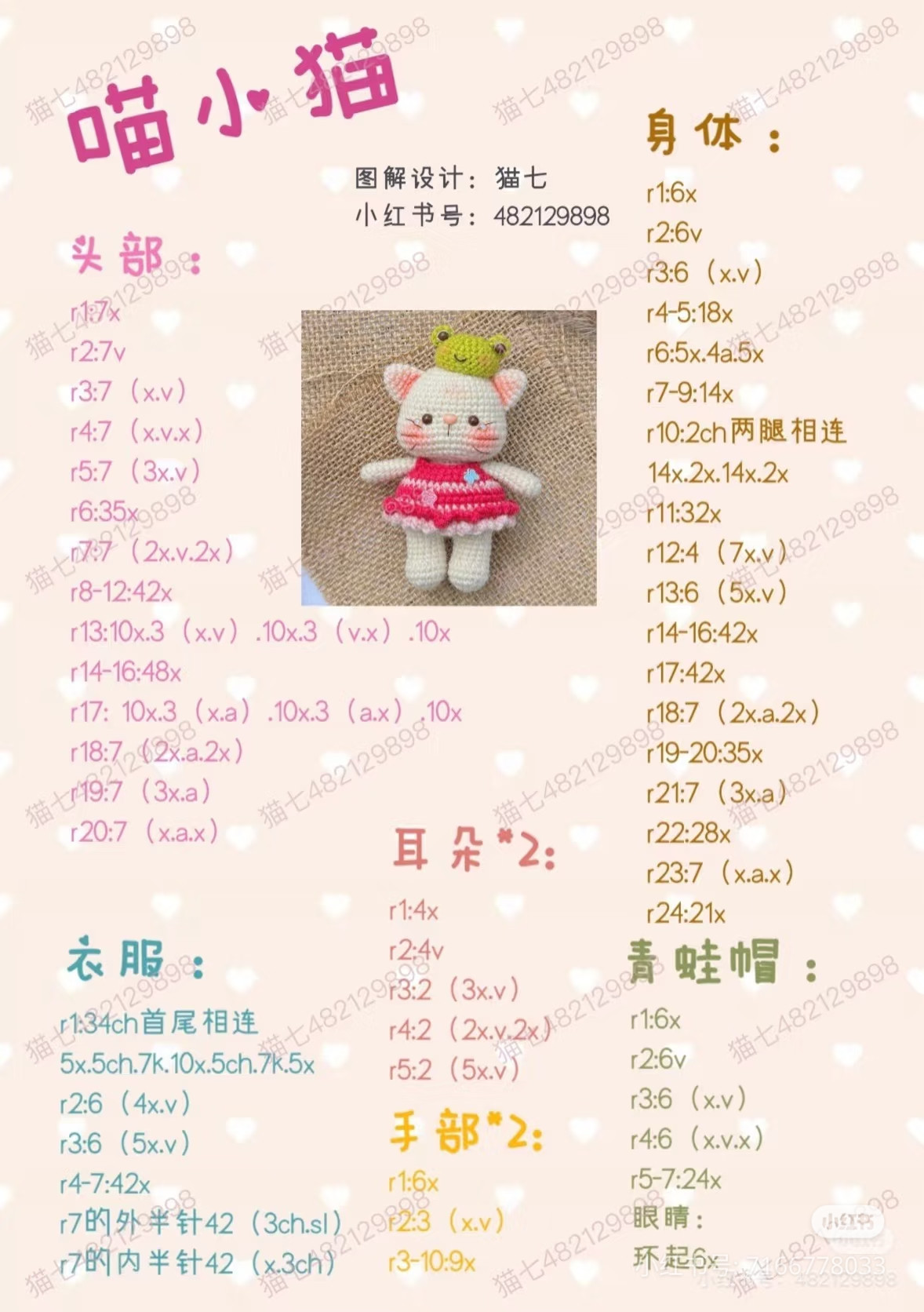 Crochet Amigurumi Cat Artist Doll Pattern with Palette and Dress