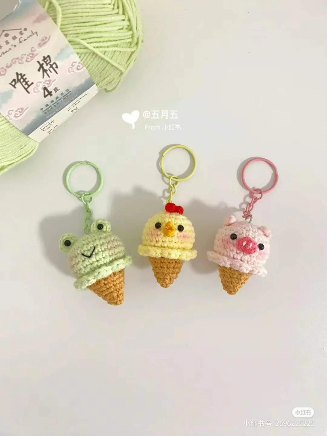 Crochet Amigurumi Chart Collection: Ice Cream Keychains, Candy Animals, and Short-Beaked Platypus