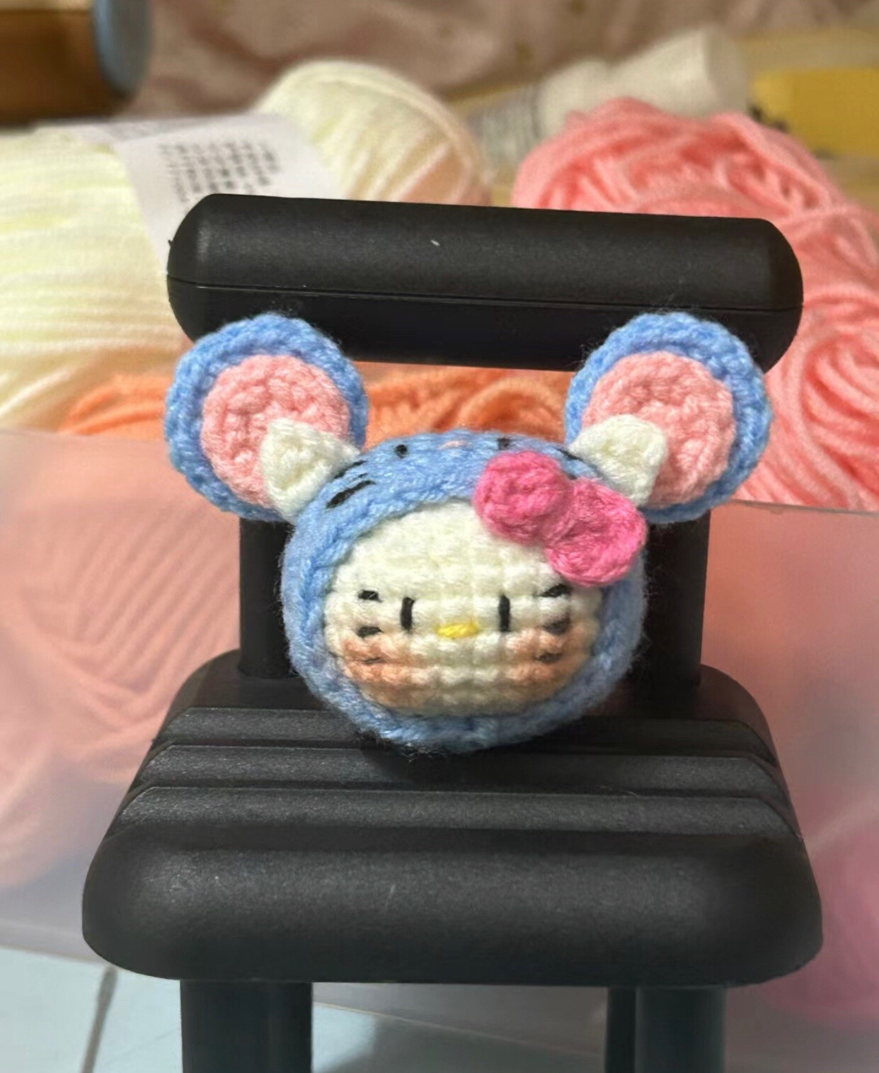 Crochet Amigurumi Chart: Cute Hello Kitty Heads in Lemon, Ultraman, and Mickey Mouse Costumes with Detailed Pattern Instructions