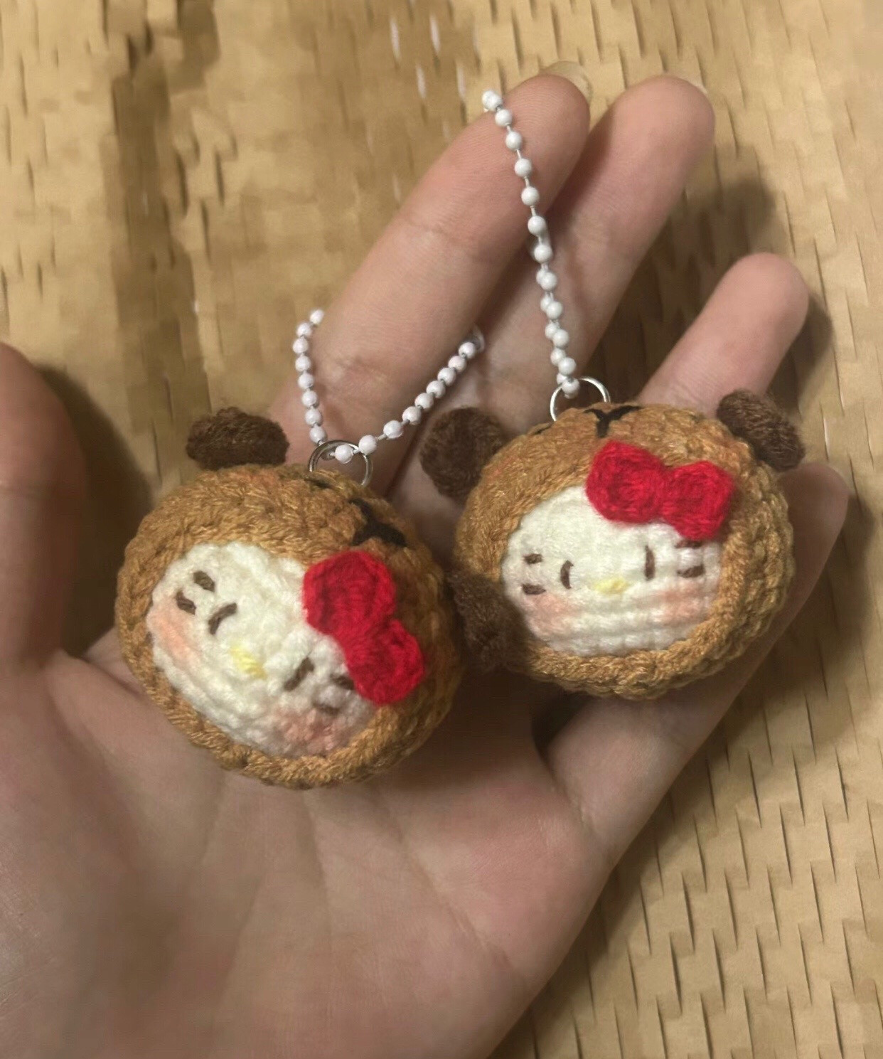 Crochet Amigurumi Chart: Cute Hello Kitty Heads in Lemon, Ultraman, and Mickey Mouse Costumes with Detailed Pattern Instructions