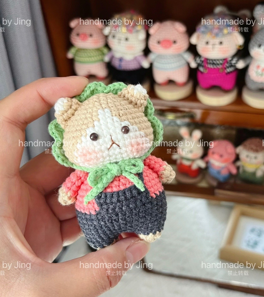 Crochet Amigurumi Chart: Cute Panda, Cat, Pig and Rabbit Dolls
