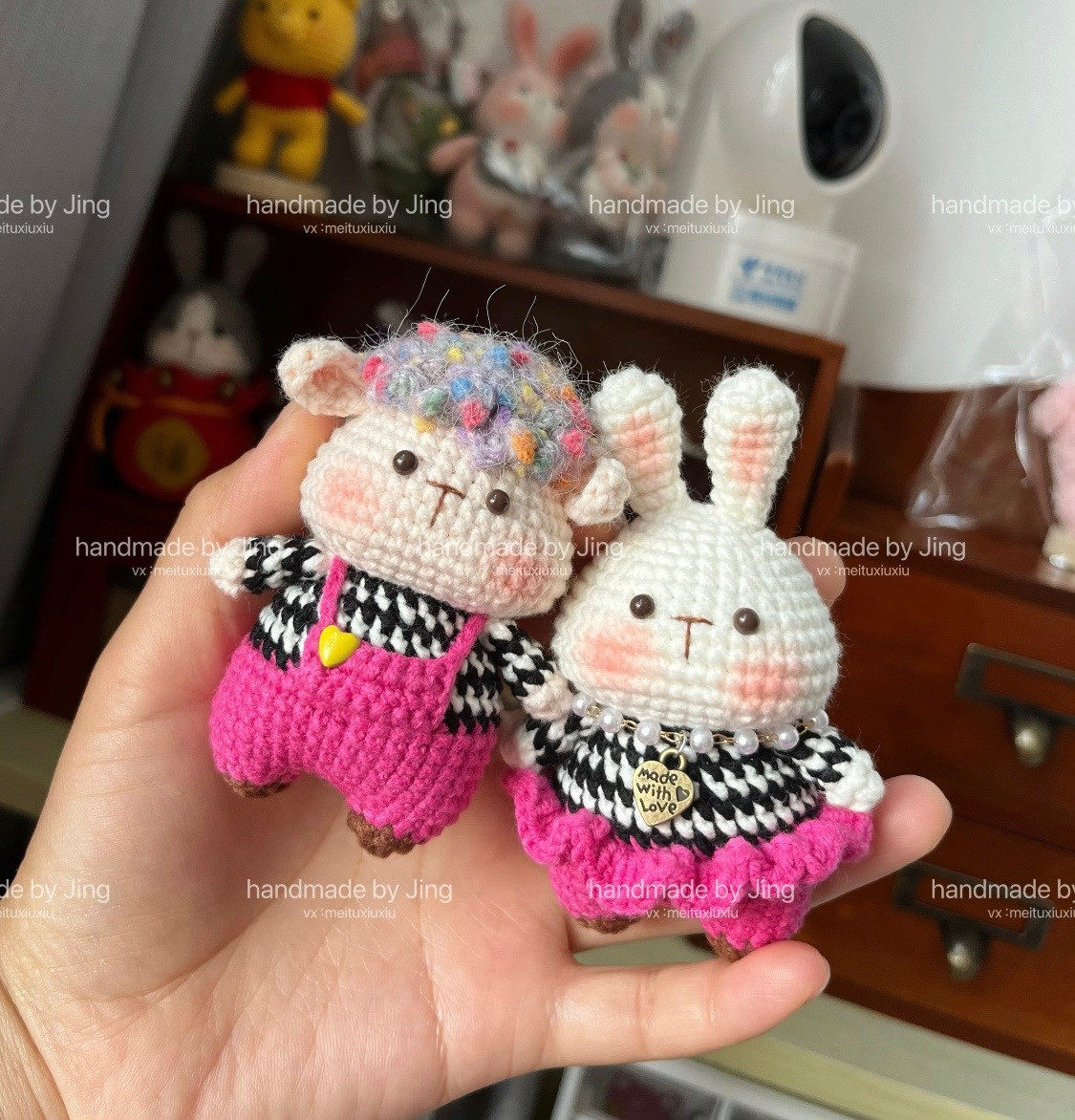 Crochet Amigurumi Chart: Cute Panda, Cat, Pig and Rabbit Dolls