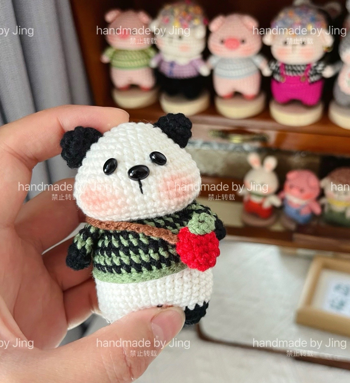 Crochet Amigurumi Chart: Cute Panda, Cat, Pig and Rabbit Dolls