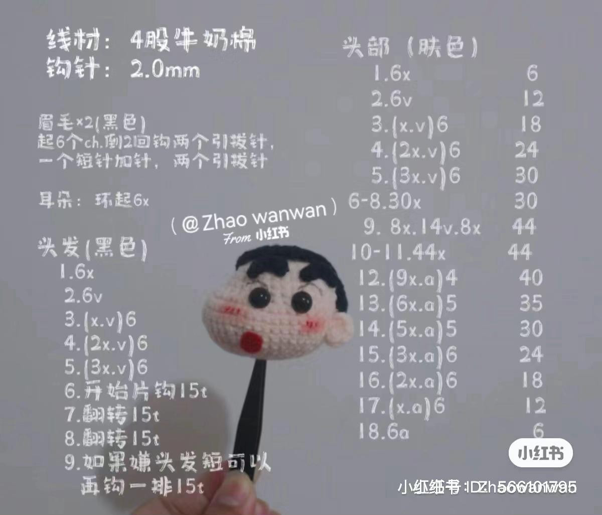 Crochet Amigurumi Charts: Cat, Mochi Rabbit, Mini Koala, and Crayon Shin-chan Head Patterns