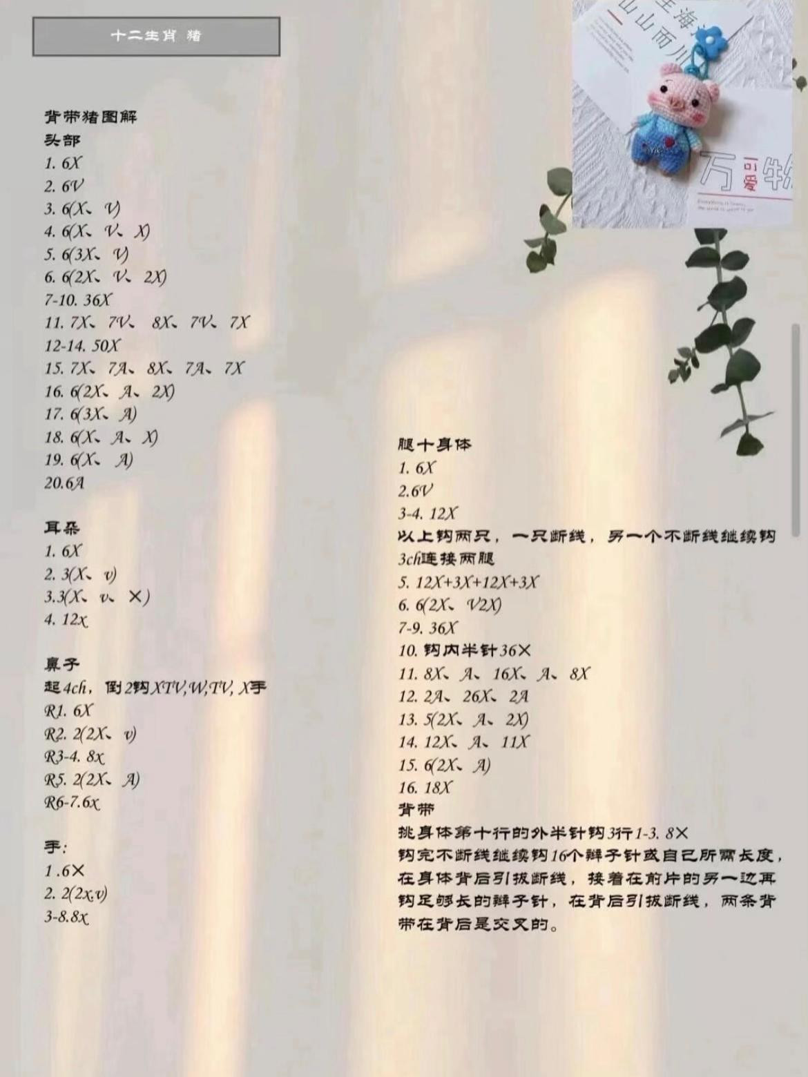 Crochet Amigurumi Chinese Zodiac Animals Pattern Chart