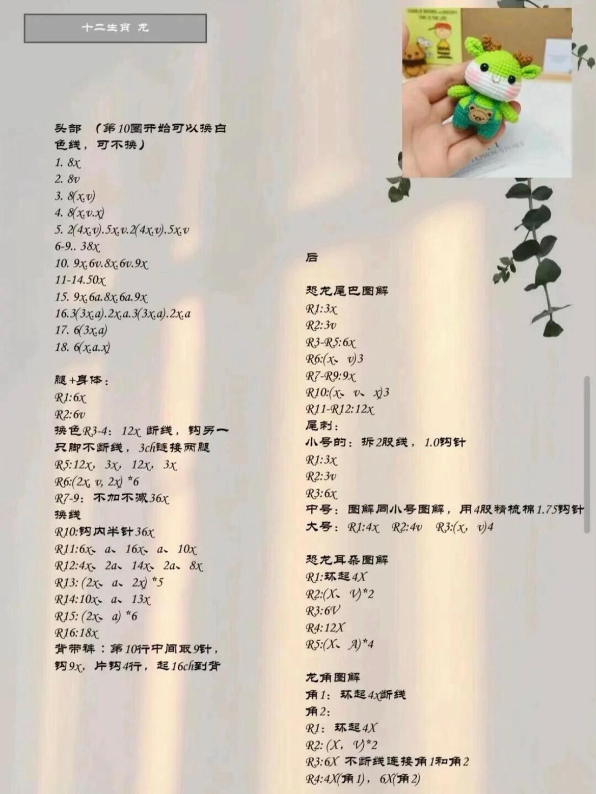 Crochet Amigurumi Chinese Zodiac Animals Pattern Chart