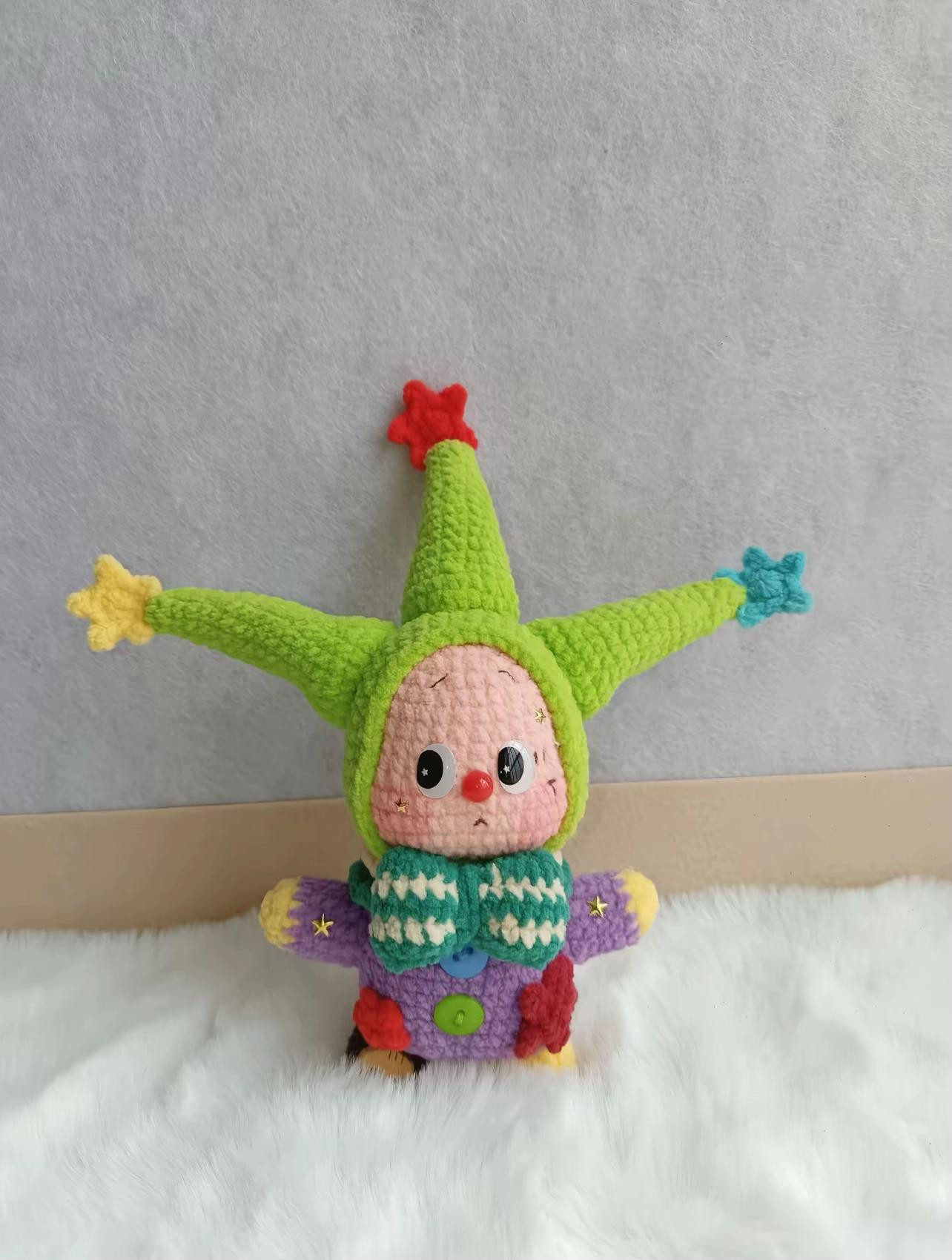 Crochet Amigurumi Clown Doll Pattern: Rainbow Jelly and Bubble Gum