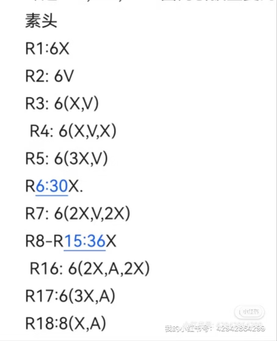 Crochet Amigurumi Doll Chart: Kagura Head and Hair Pattern
