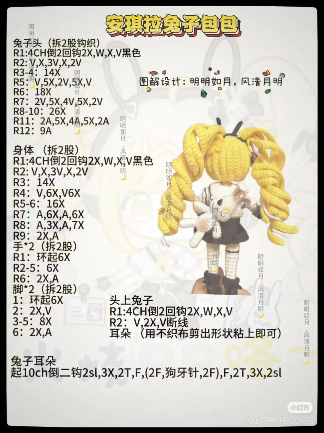 Crochet Amigurumi Doll Chart Pattern