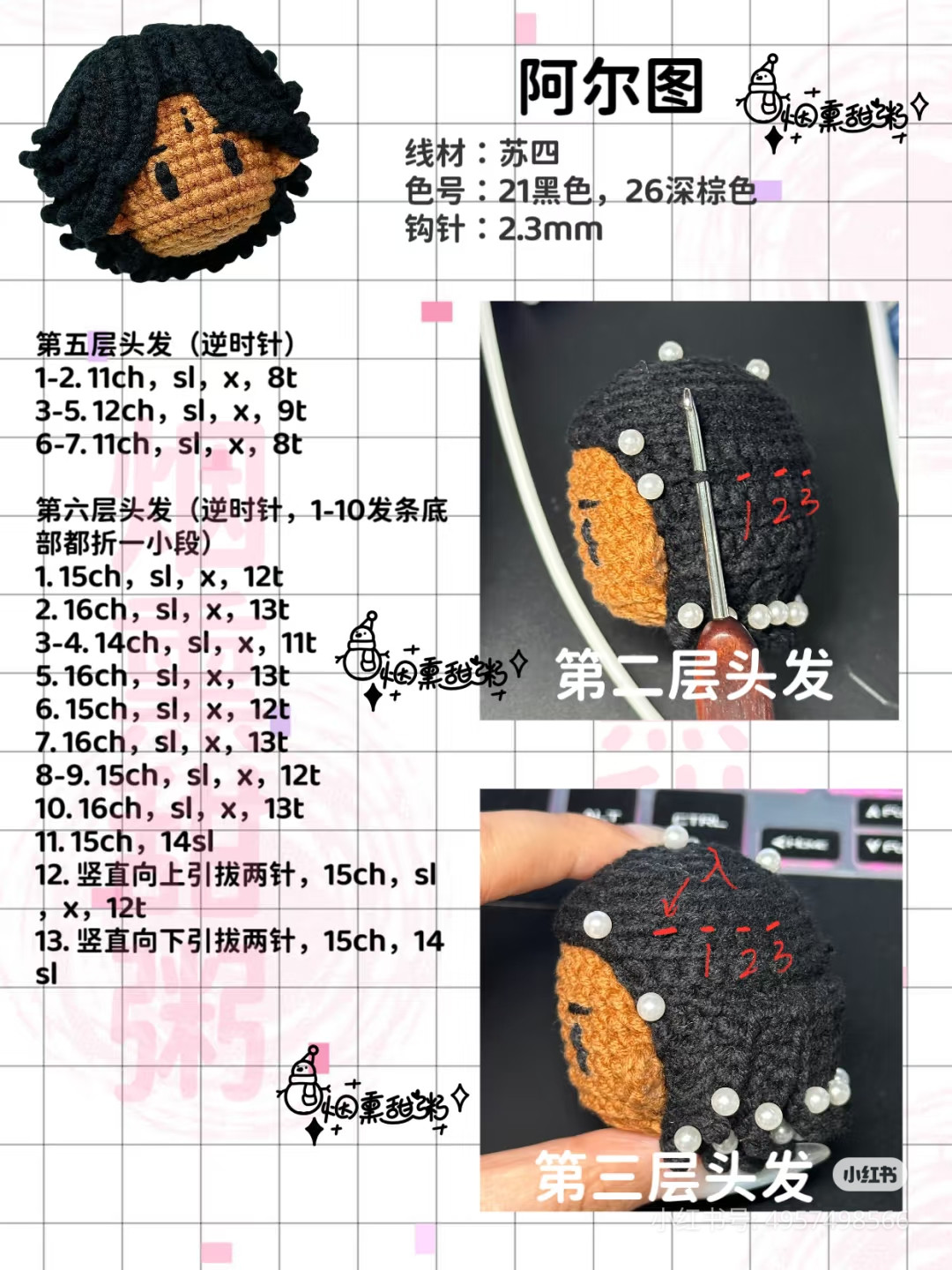 Crochet Amigurumi Doll Head Chart Tutorial