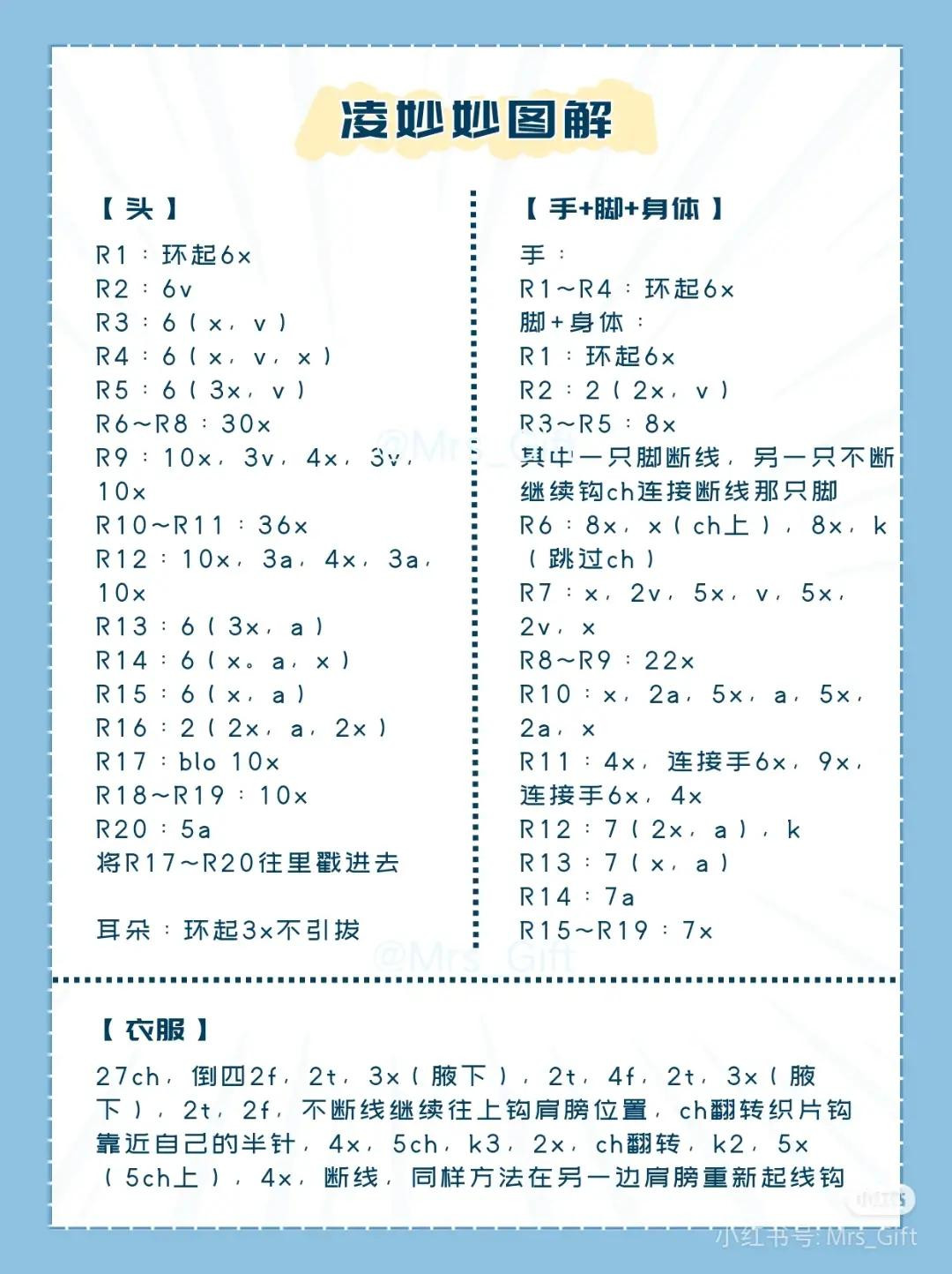 Crochet Amigurumi Doll Ngu Thu Han Pattern Chart