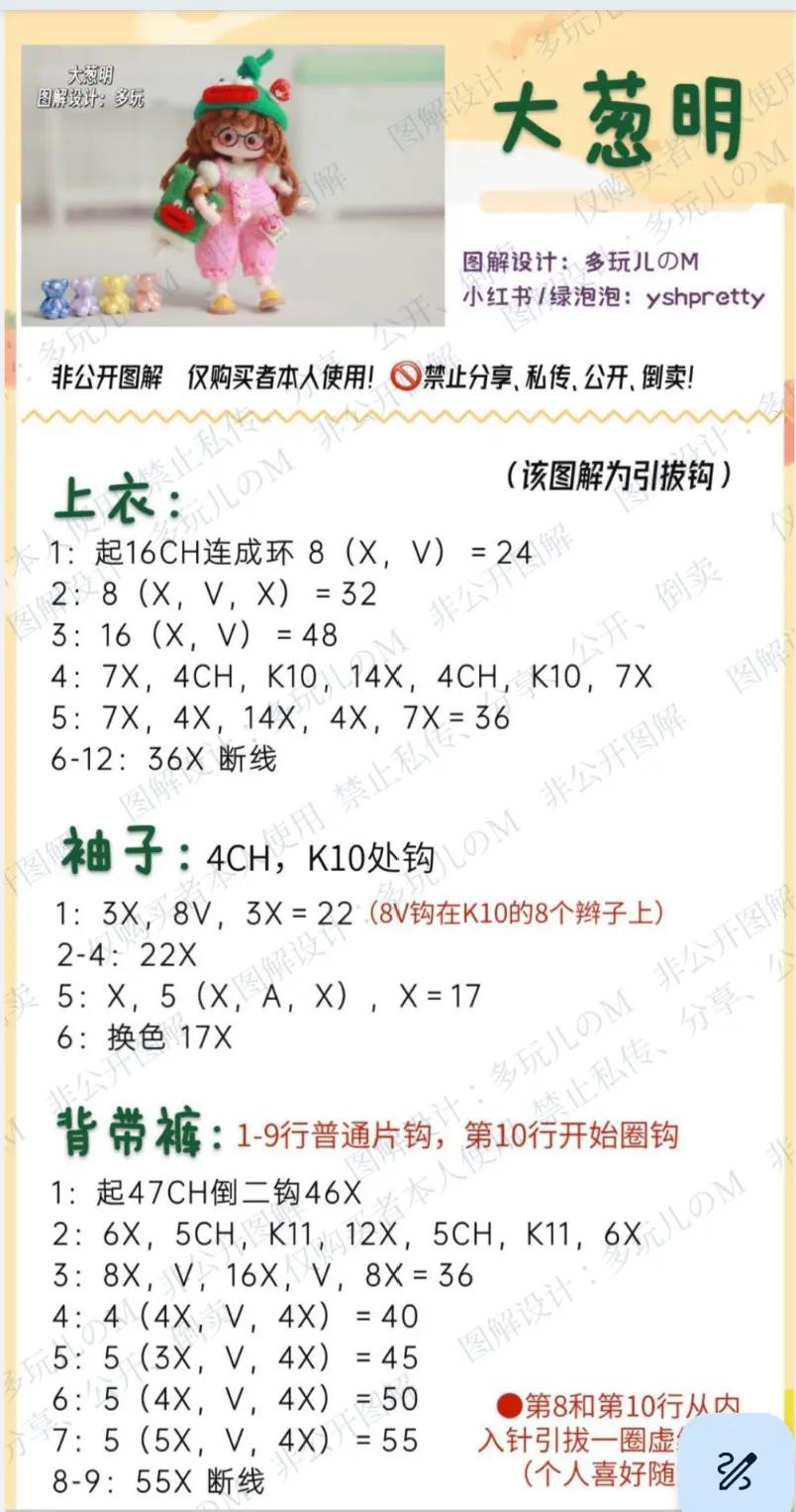 Crochet Amigurumi Doll Pattern: Big Onion Ming