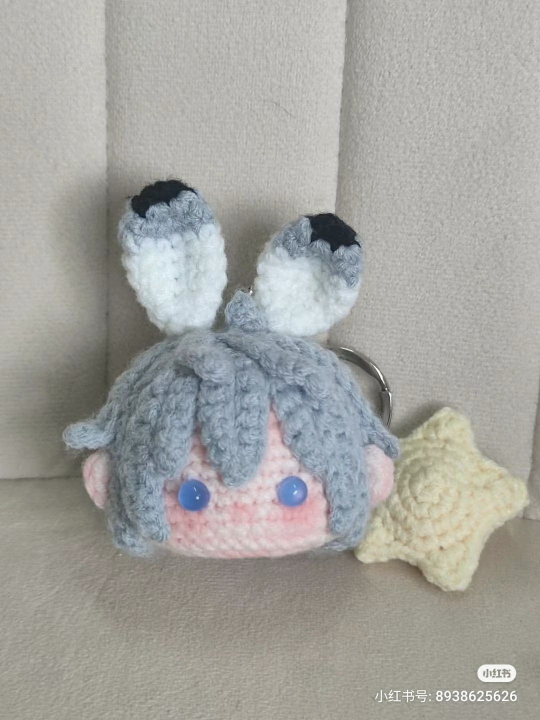 Crochet Amigurumi Doll Pattern Chart: Hair, Ears, and Head Instructions