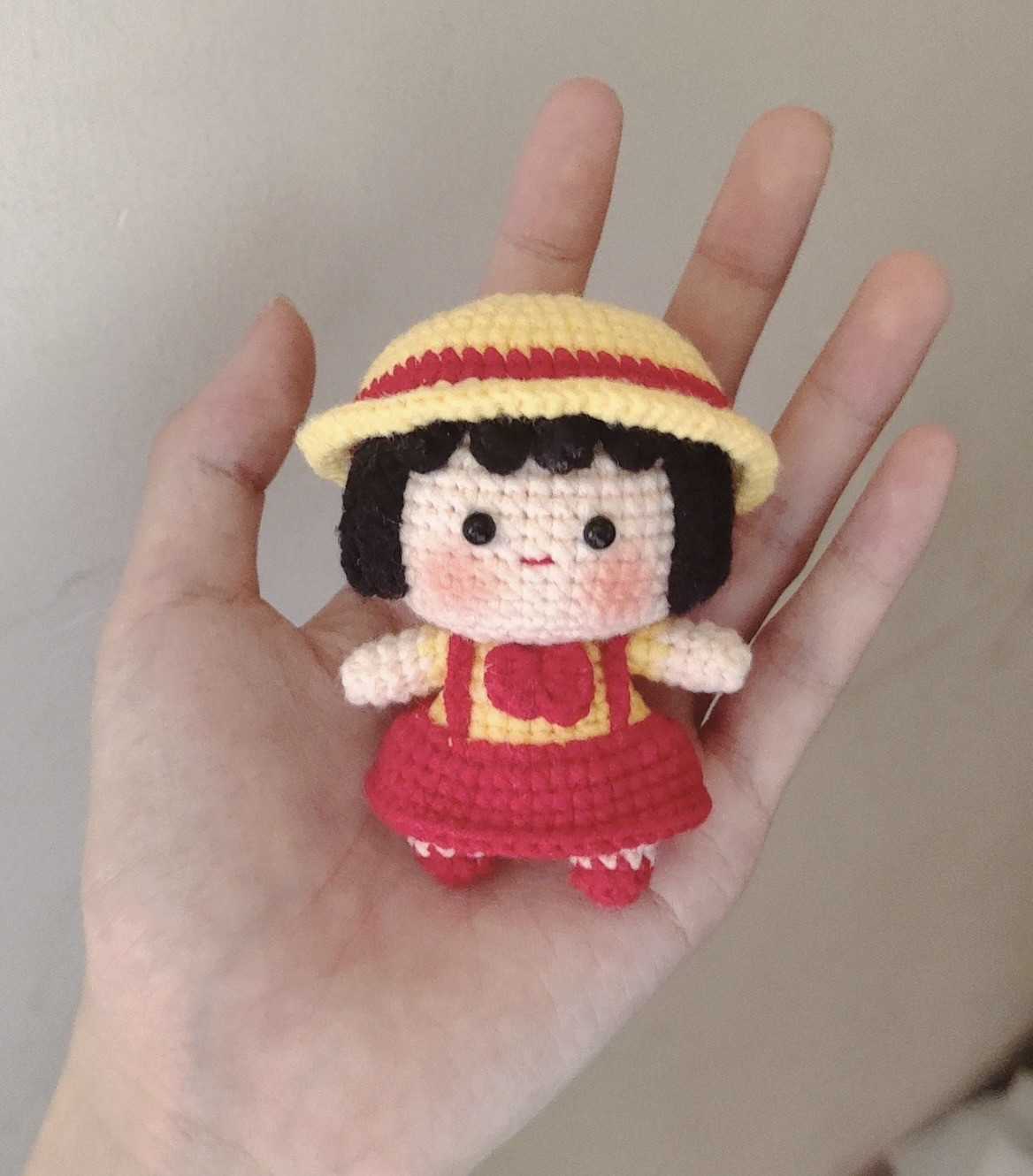 Crochet Amigurumi Doll Pattern Chart with Hat and Dress