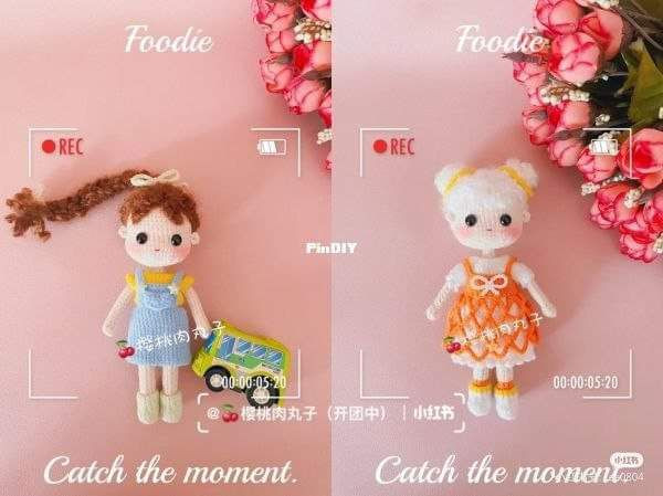 Crochet Amigurumi Doll Pattern: Complete Chart for Body, Dress, and Overalls