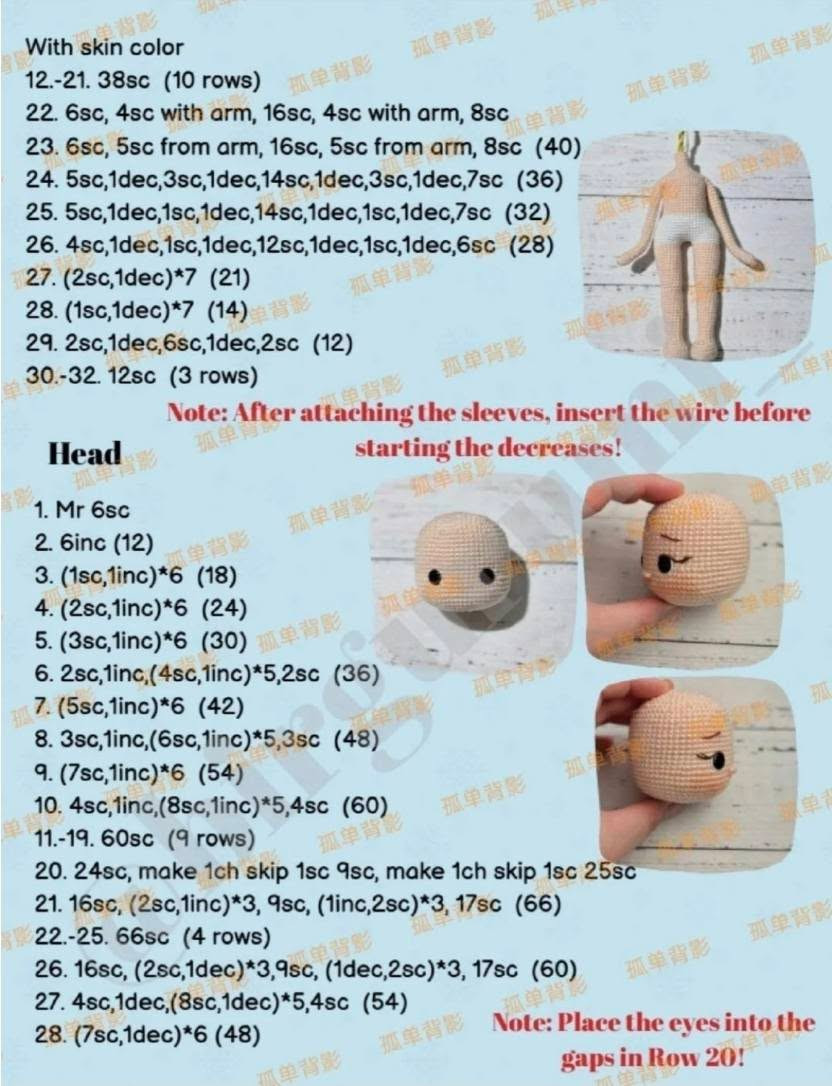 Crochet Amigurumi Doll Pattern: Winter Snow Girl with Blue Jacket and Hat