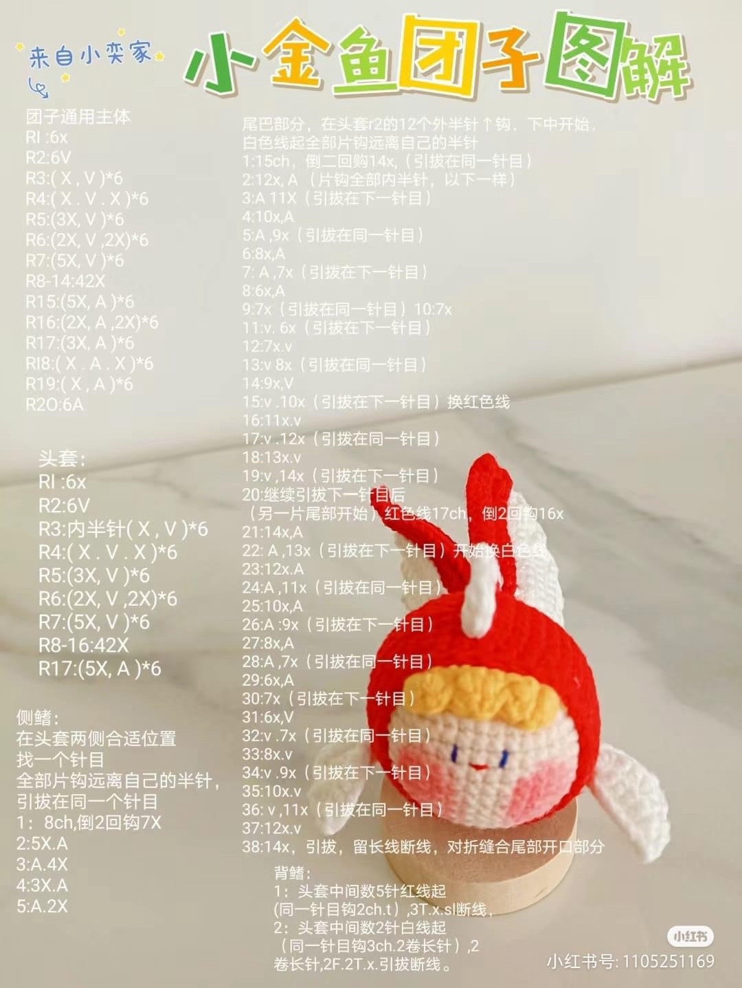 Crochet Amigurumi Doll Patterns: Watermelon, Goldfish & Bat