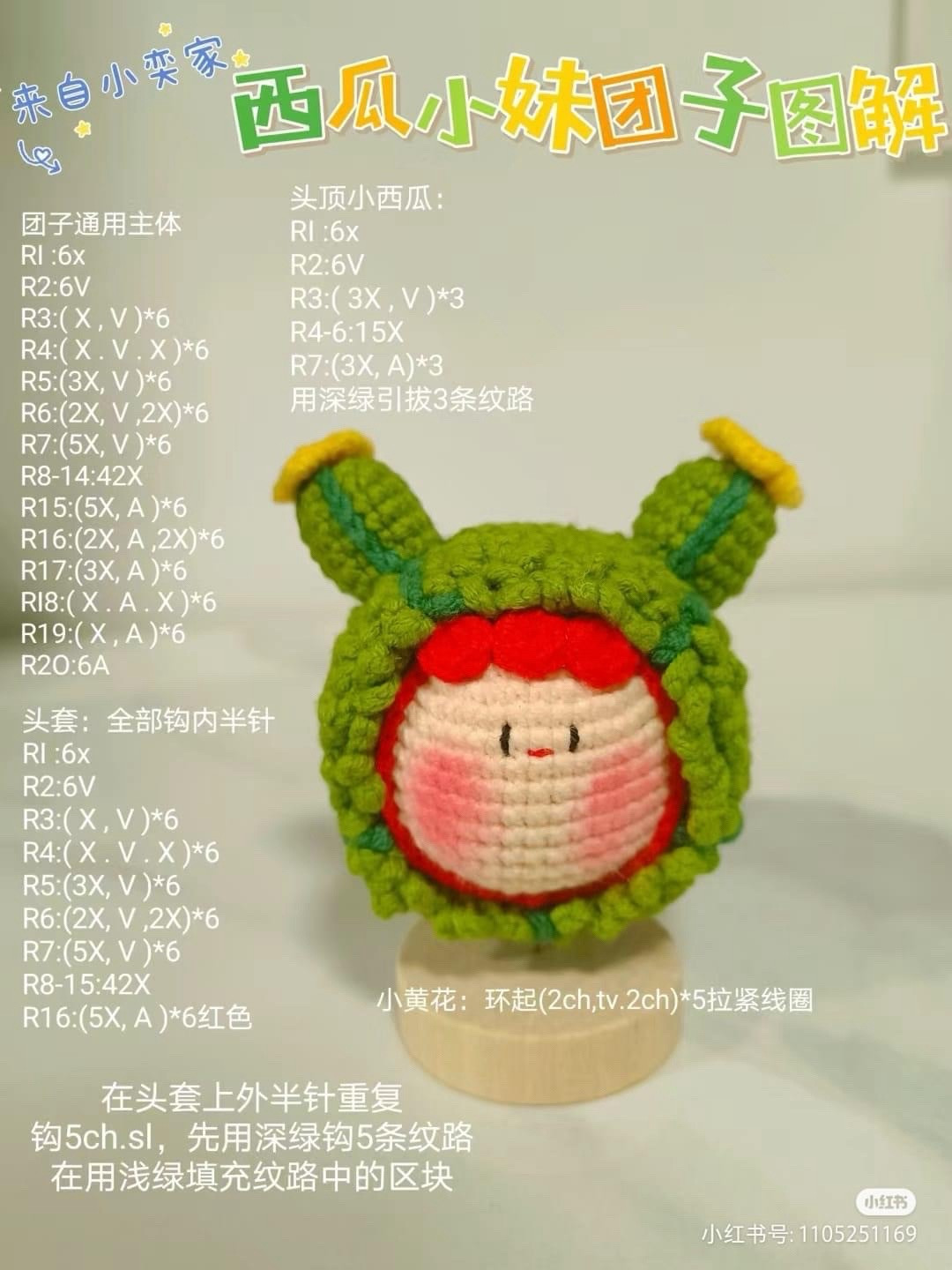 Crochet Amigurumi Doll Patterns: Watermelon, Goldfish & Bat