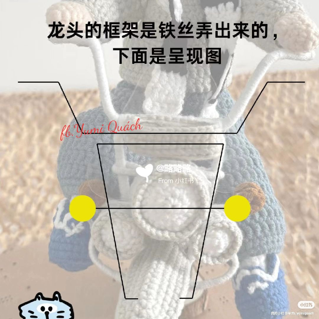 Crochet Amigurumi Doll Riding Motorcycle Pattern Chart