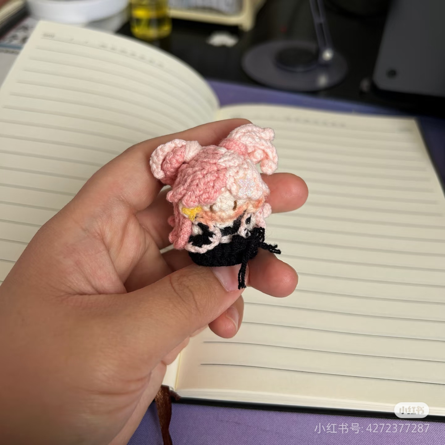 Crochet Amigurumi Doll Tutorial Chart with Pink Hair