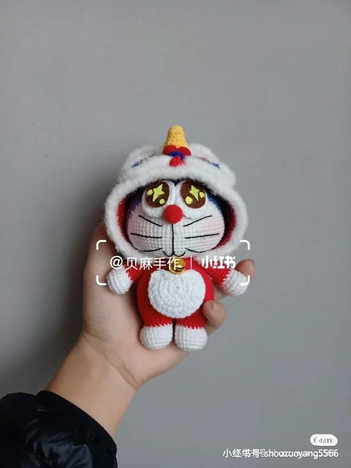 Crochet Amigurumi Doraemon Little Painter Doll Pattern Tutorial