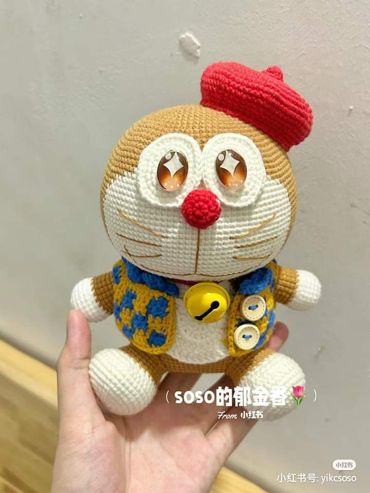 Crochet Amigurumi Doraemon Little Painter Doll Pattern Tutorial