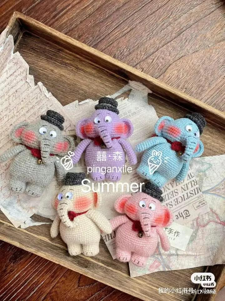 Crochet Amigurumi Dumbo Elephant Doll Pattern Chart