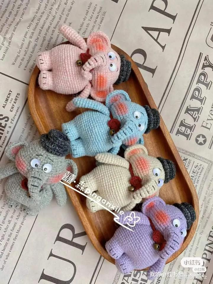 Crochet Amigurumi Dumbo Elephant Doll Pattern Chart