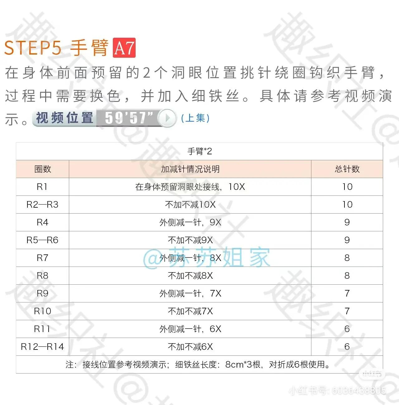 Crochet Amigurumi Fox with Wheat Ears and LED Lights Pattern Chart