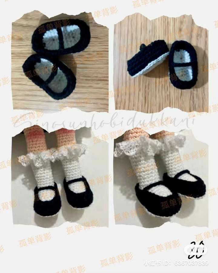 Crochet Amigurumi Girl Doll Pattern with Black Dress, Brown Hair and Accessories