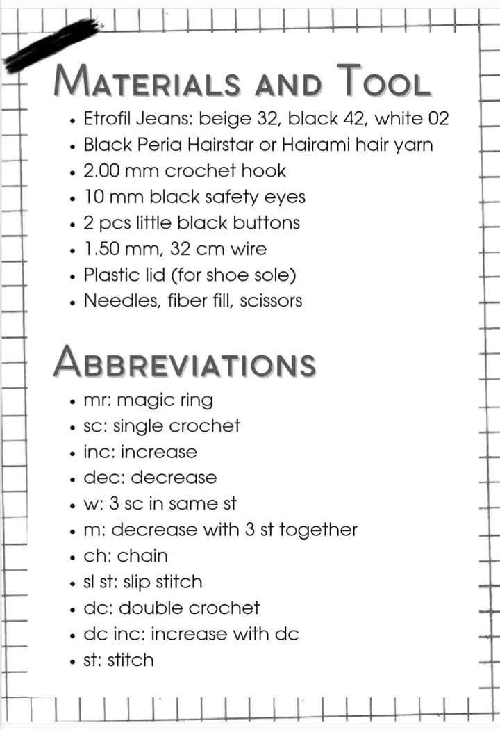 Crochet Amigurumi Girl Doll Pattern with Braids and Violin Background