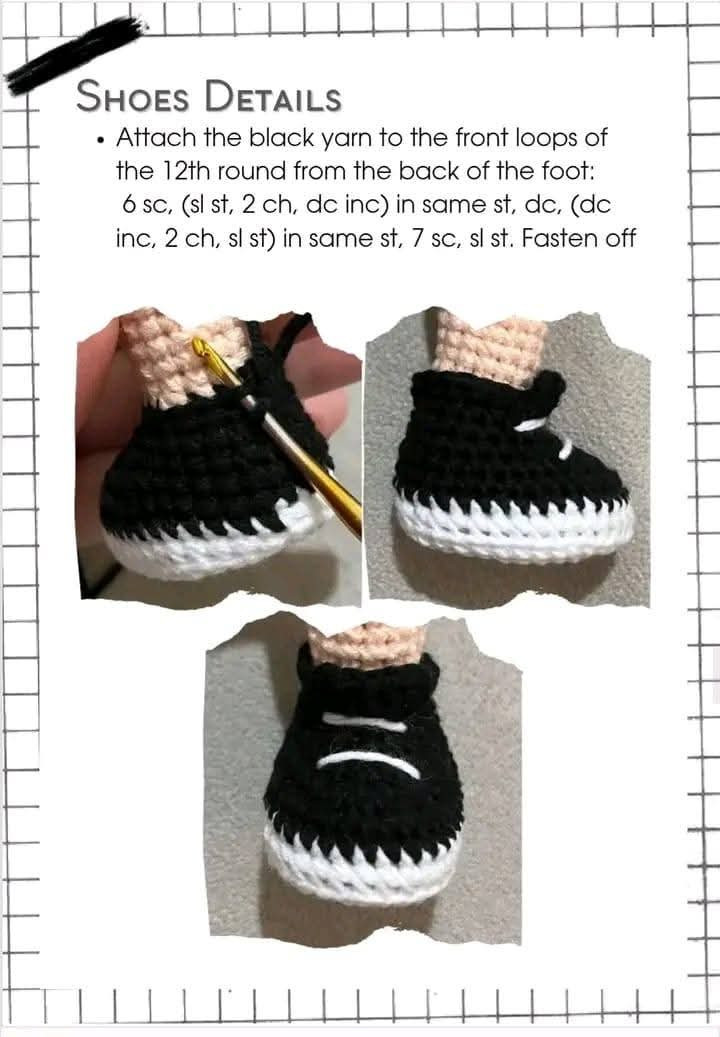 Crochet Amigurumi Girl Doll Pattern with Braids and Violin Background