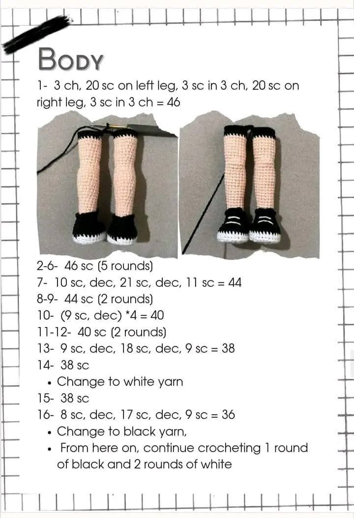 Crochet Amigurumi Girl Doll Pattern with Braids and Violin Background