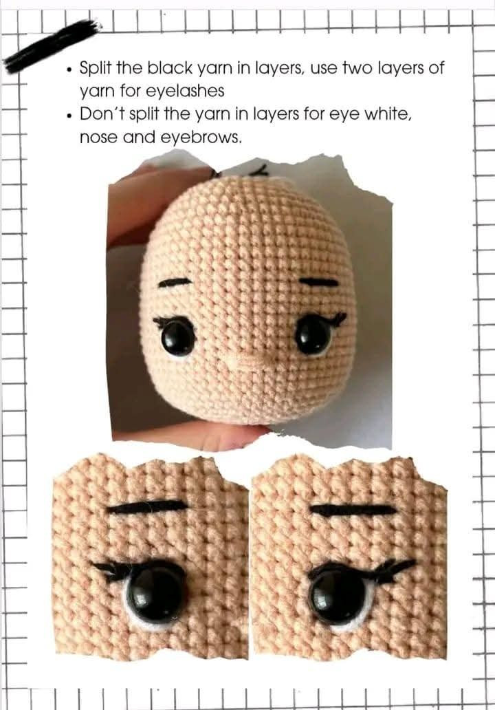 Crochet Amigurumi Girl Doll Pattern with Braids and Violin Background